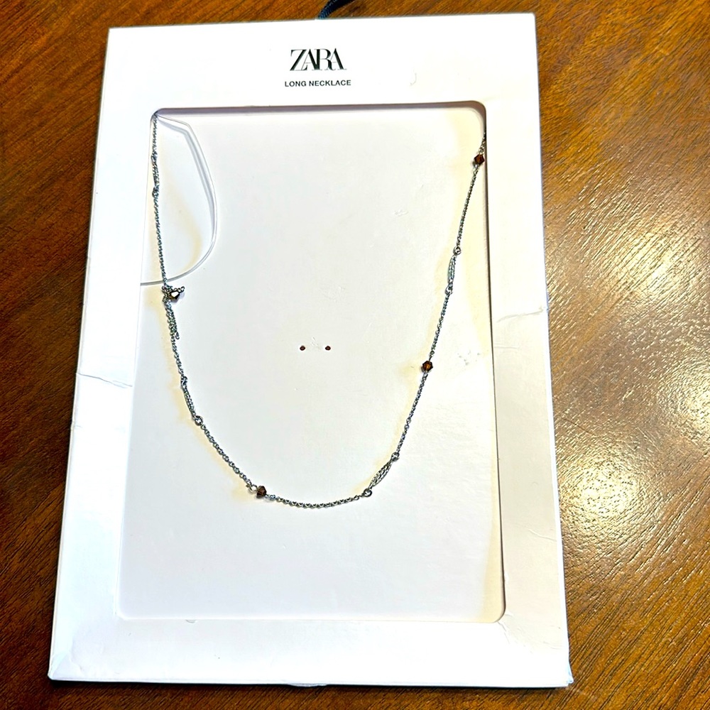 ZARA STATEMENT CRYSTAL LONG NECKLACE